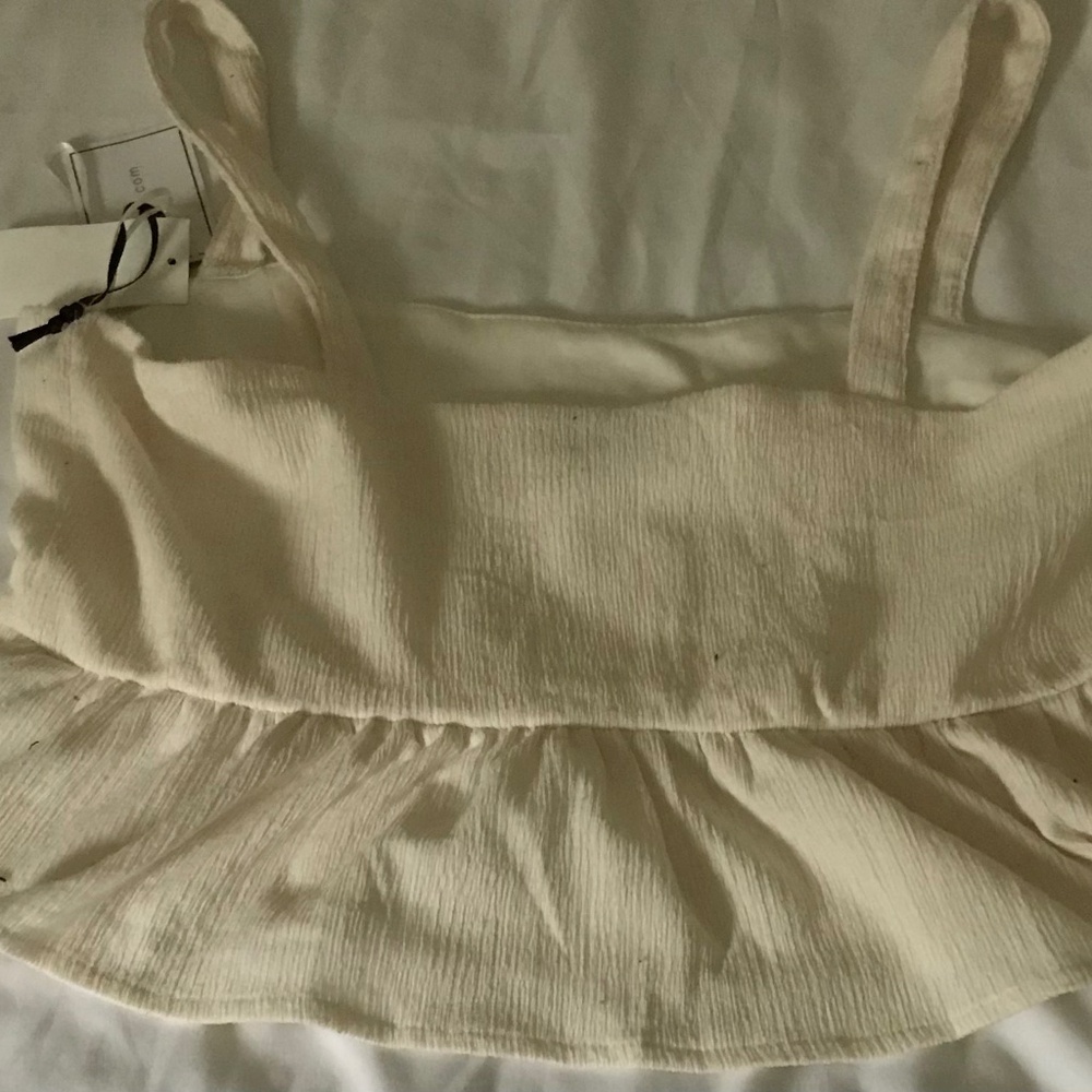 1.State off white cropped peplum tank top size L cropped blouse length